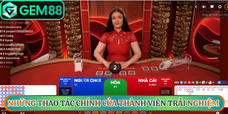 Những thao tác chính của thành viên trải nghiệm