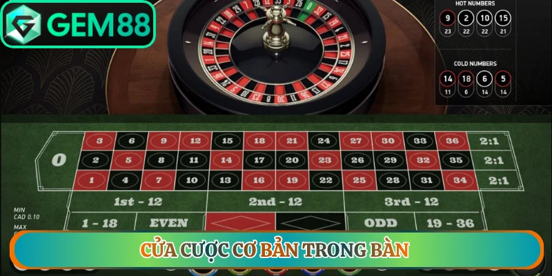 Cửa cược cơ bản trong bàn